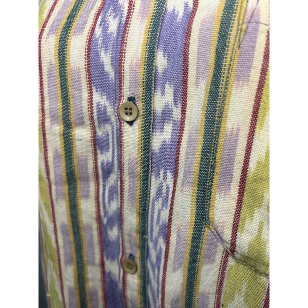 Men's vintage 90s Popol Vuh Shirt, Size M, White & Purple streetwear grunge - Picture 7 of 8